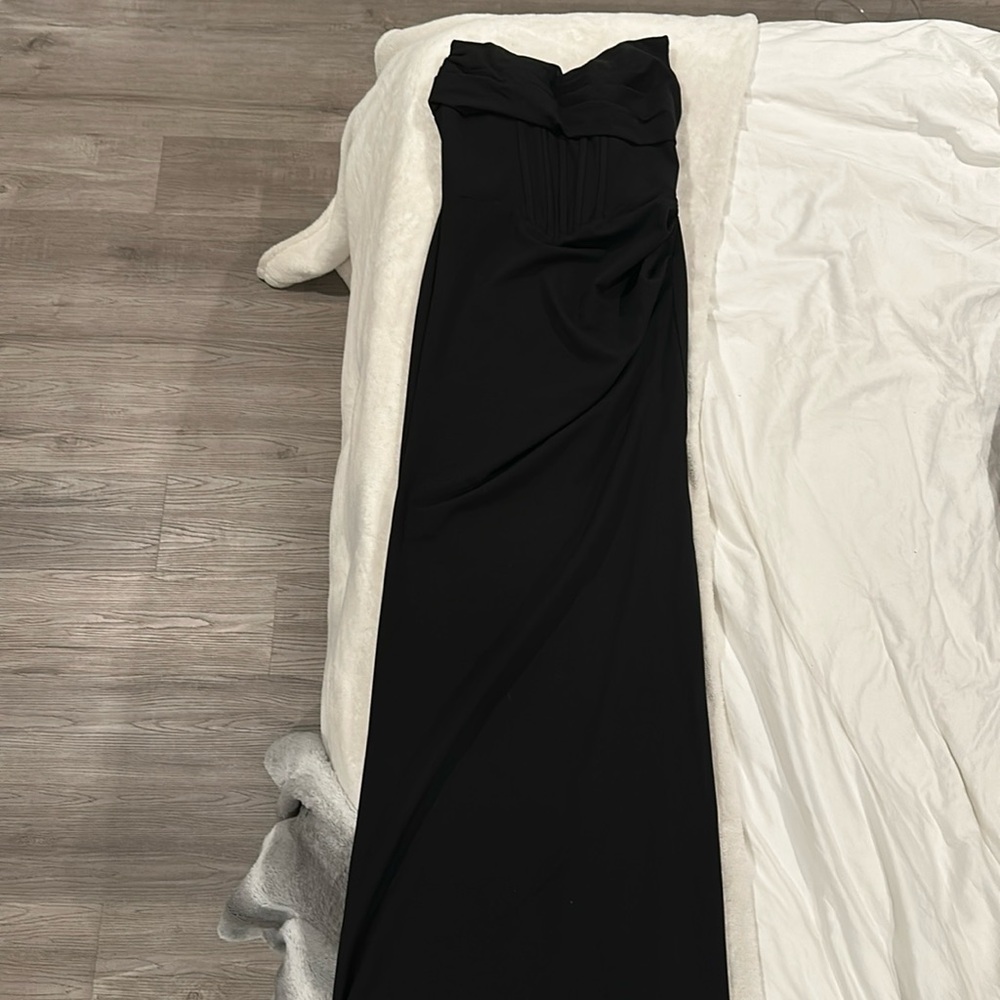 Black long corset dress